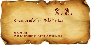 Krasznár Márta névjegykártya